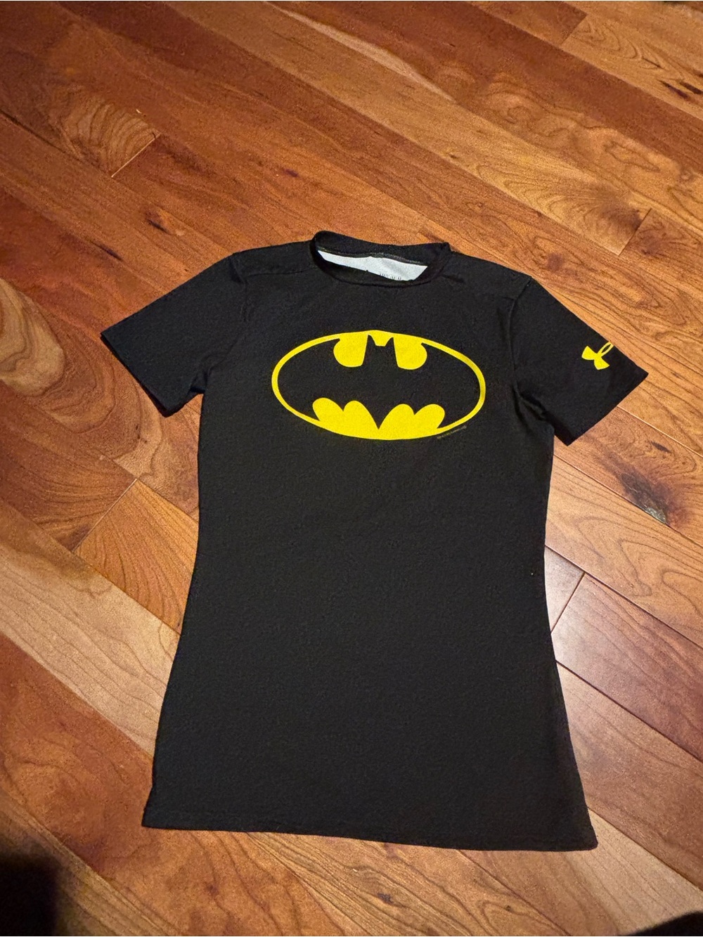 Under Armour Black & Yellow Batman Logo Performance Tee